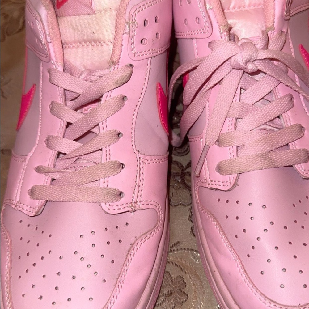 Nike Pink High-Top Sneakers with Lace-Up Design